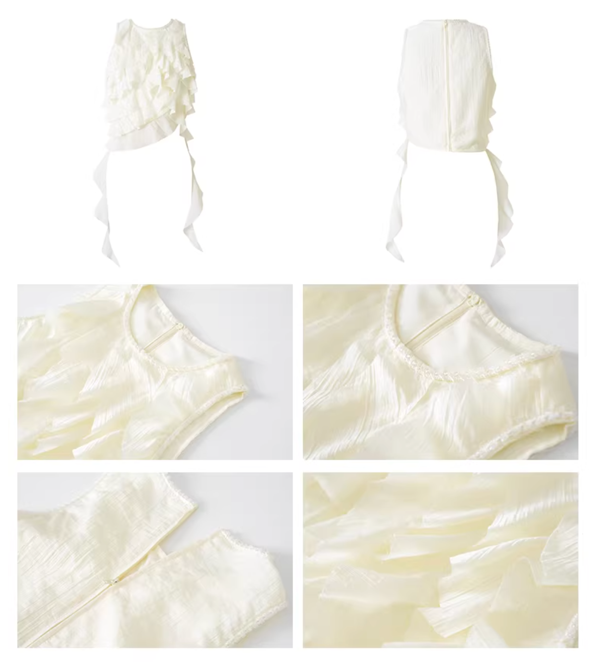 Frill Cropped Tops ,Dress フリル クロップド トップス ドレス