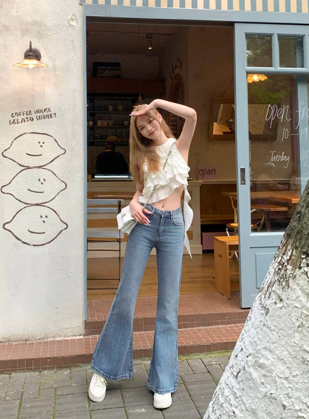 Frill Cropped Tops ,Dress フリル クロップド トップス ドレス