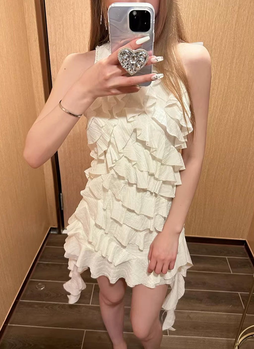 Frill Cropped Tops ,Dress フリル クロップド トップス ドレス