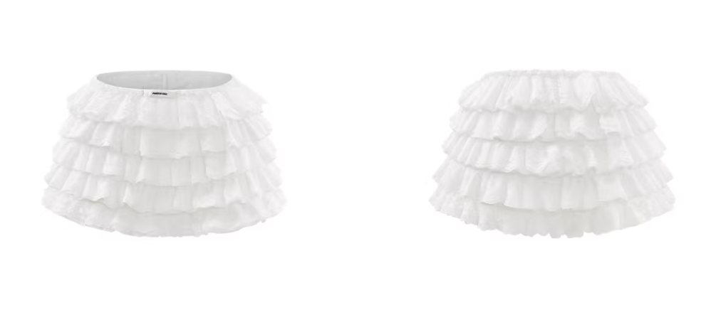 White Lace Cami Frill Skirt ホワイトレースキャミ フリルスカート