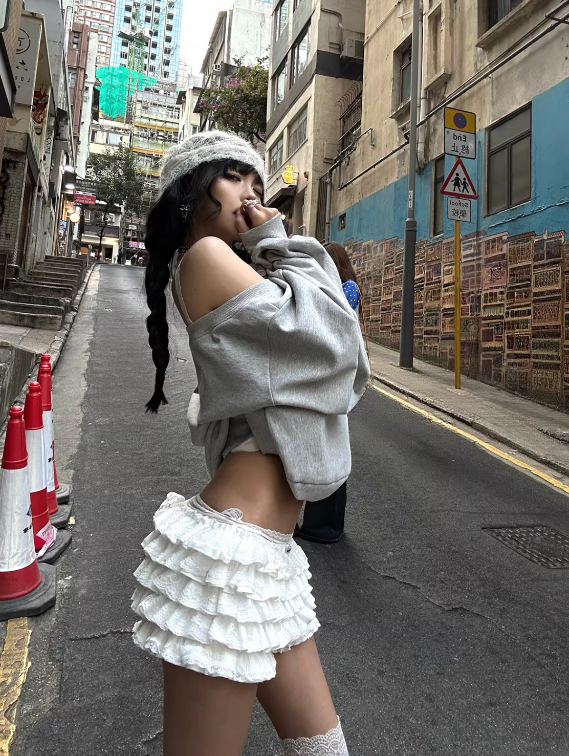 White Lace Cami Frill Skirt ホワイトレースキャミ フリルスカート