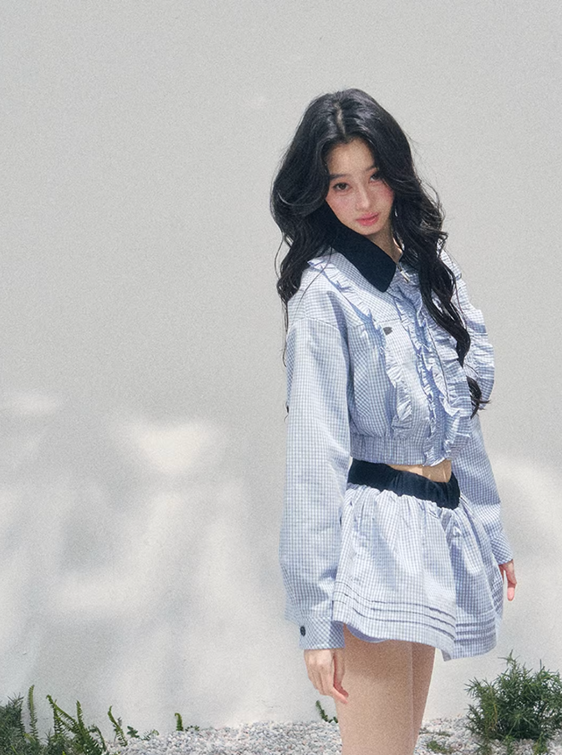 Check Frill Blouson Setup チェック フリル ブルゾン セットアップ