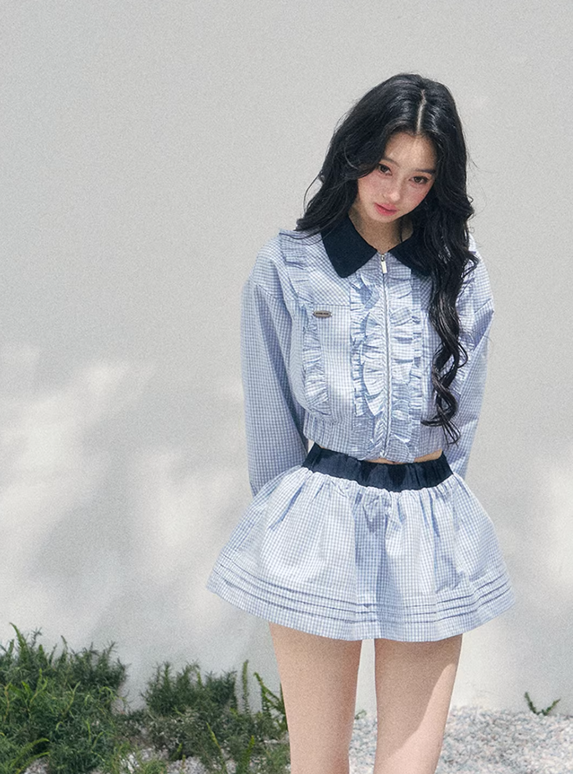 Check Frill Blouson Setup チェック フリル ブルゾン セットアップ