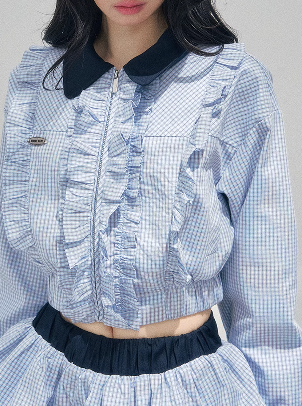 Check Frill Blouson Setup チェック フリル ブルゾン セットアップ