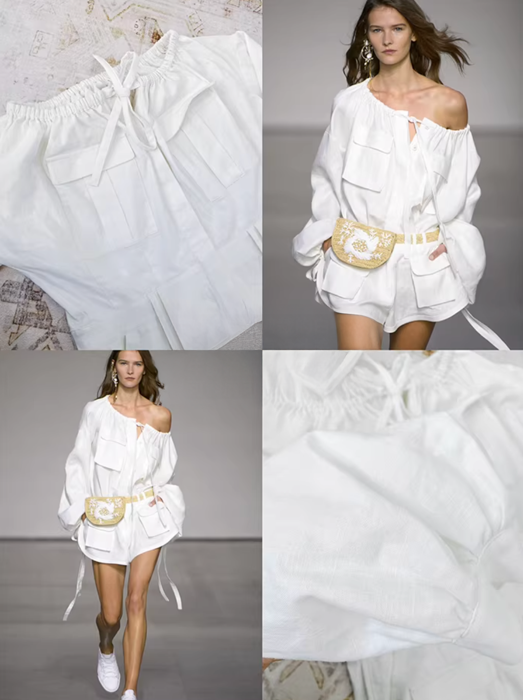 Off Shoulder Shirts Dress オフショルダー シャツドレス
