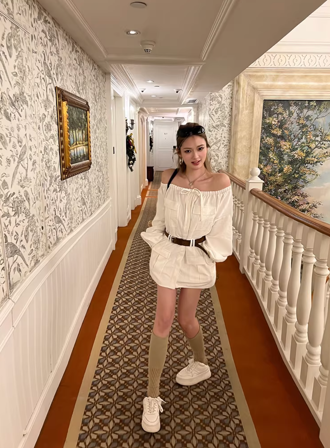 Off Shoulder Shirts Dress オフショルダー シャツドレス
