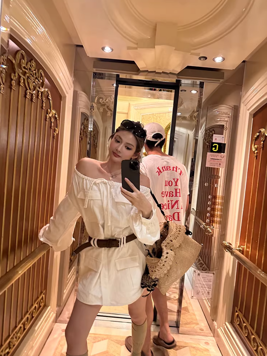 Off Shoulder Shirts Dress オフショルダー シャツドレス