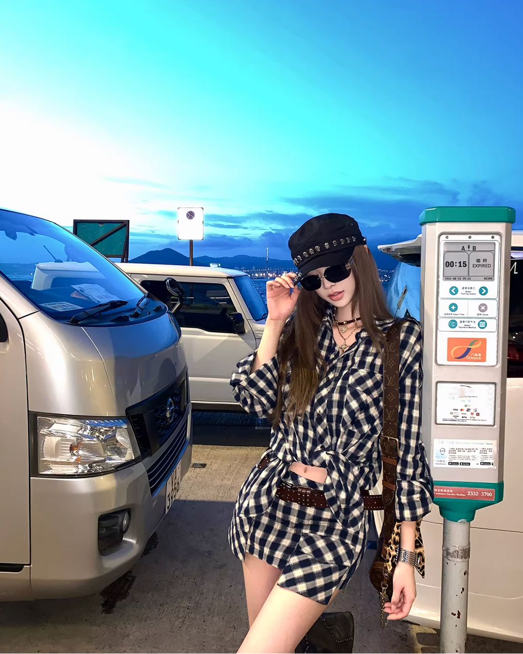 Check Shirts Skirt setup チェック シャツ スカート セットアップ