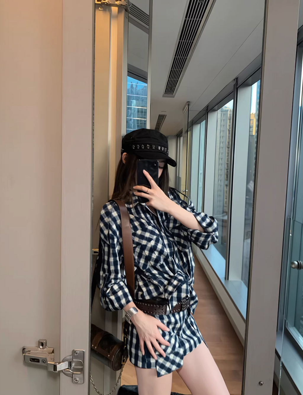 Check Shirts Skirt setup チェック シャツ スカート セットアップ