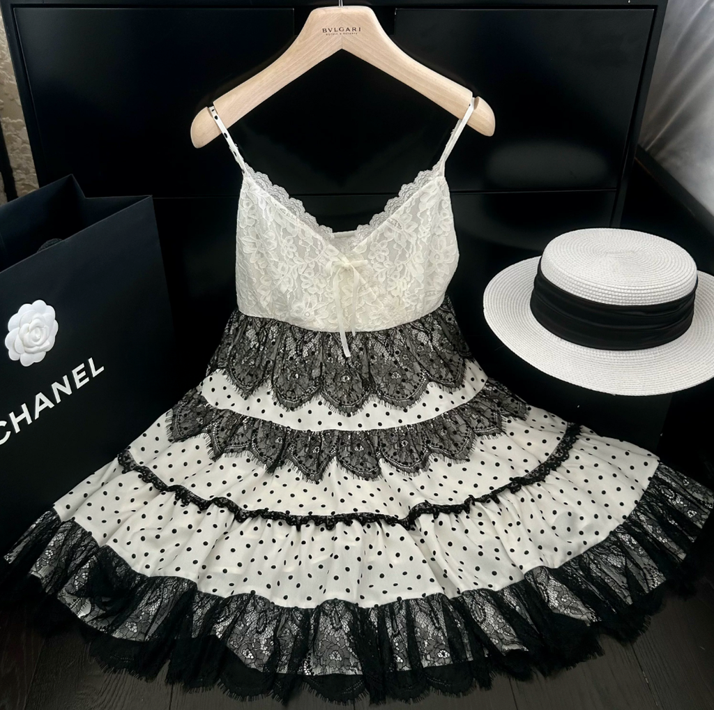 Dot Lace French Dress ドット レース フレンチ ドレス
