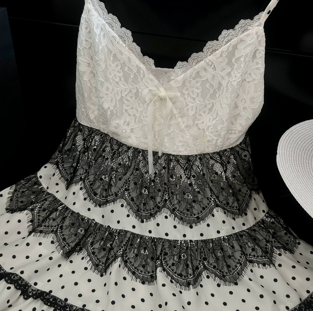 Dot Lace French Dress ドット レース フレンチ ドレス