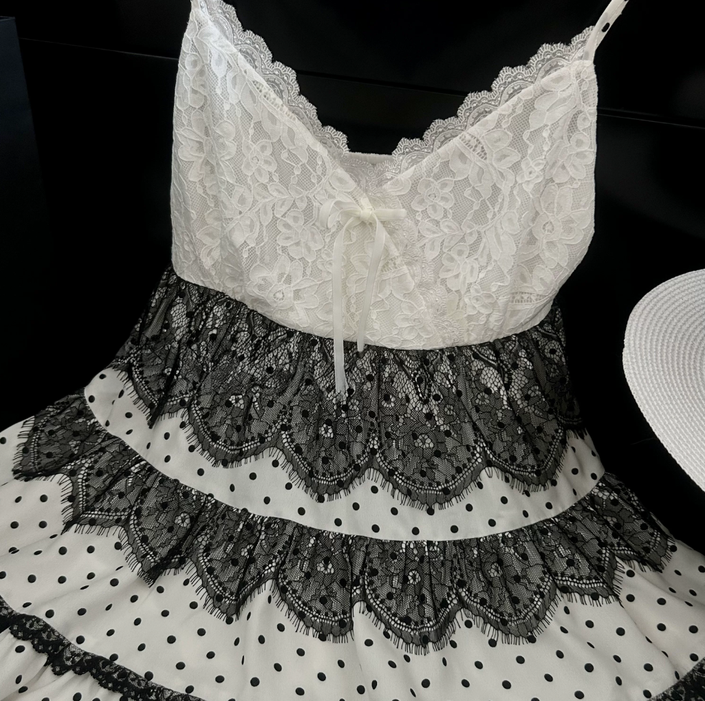 Dot Lace French Dress ドット レース フレンチ ドレス