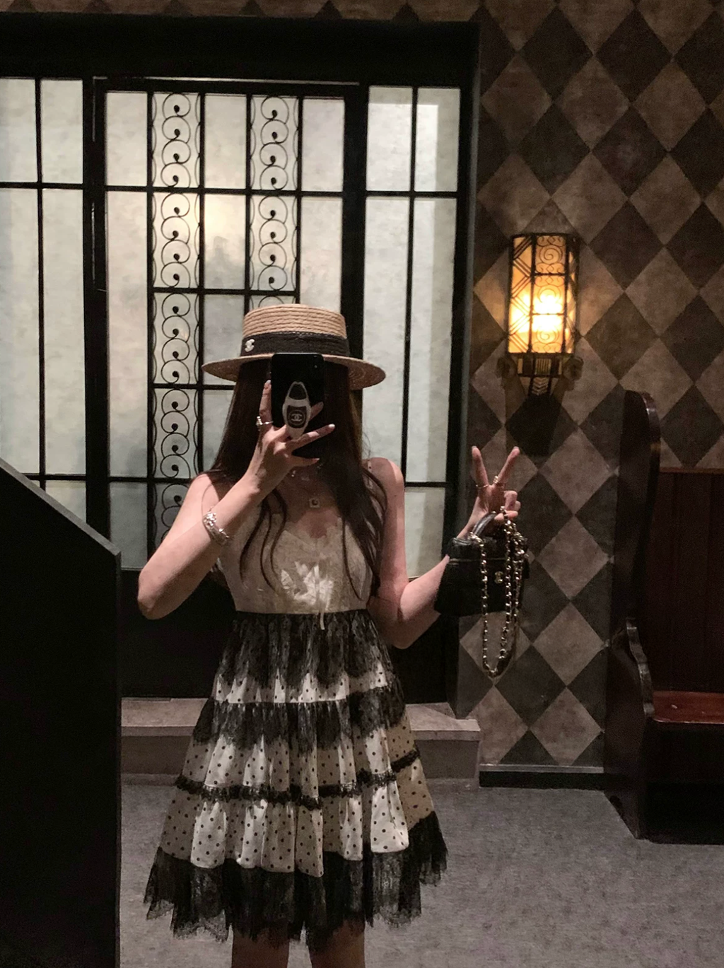 Dot Lace French Dress ドット レース フレンチ ドレス