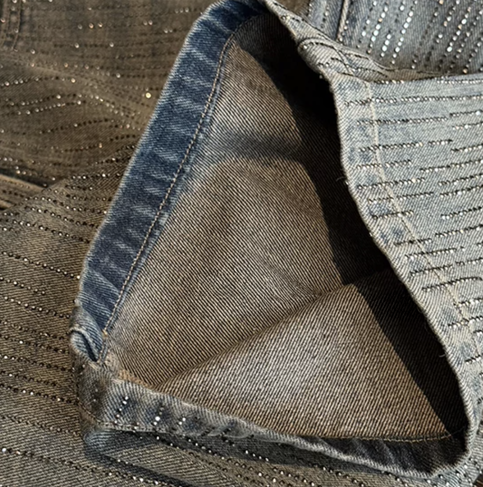 Full Line Stone Washed Denim フル ラインストーン ウォッシュド デニム