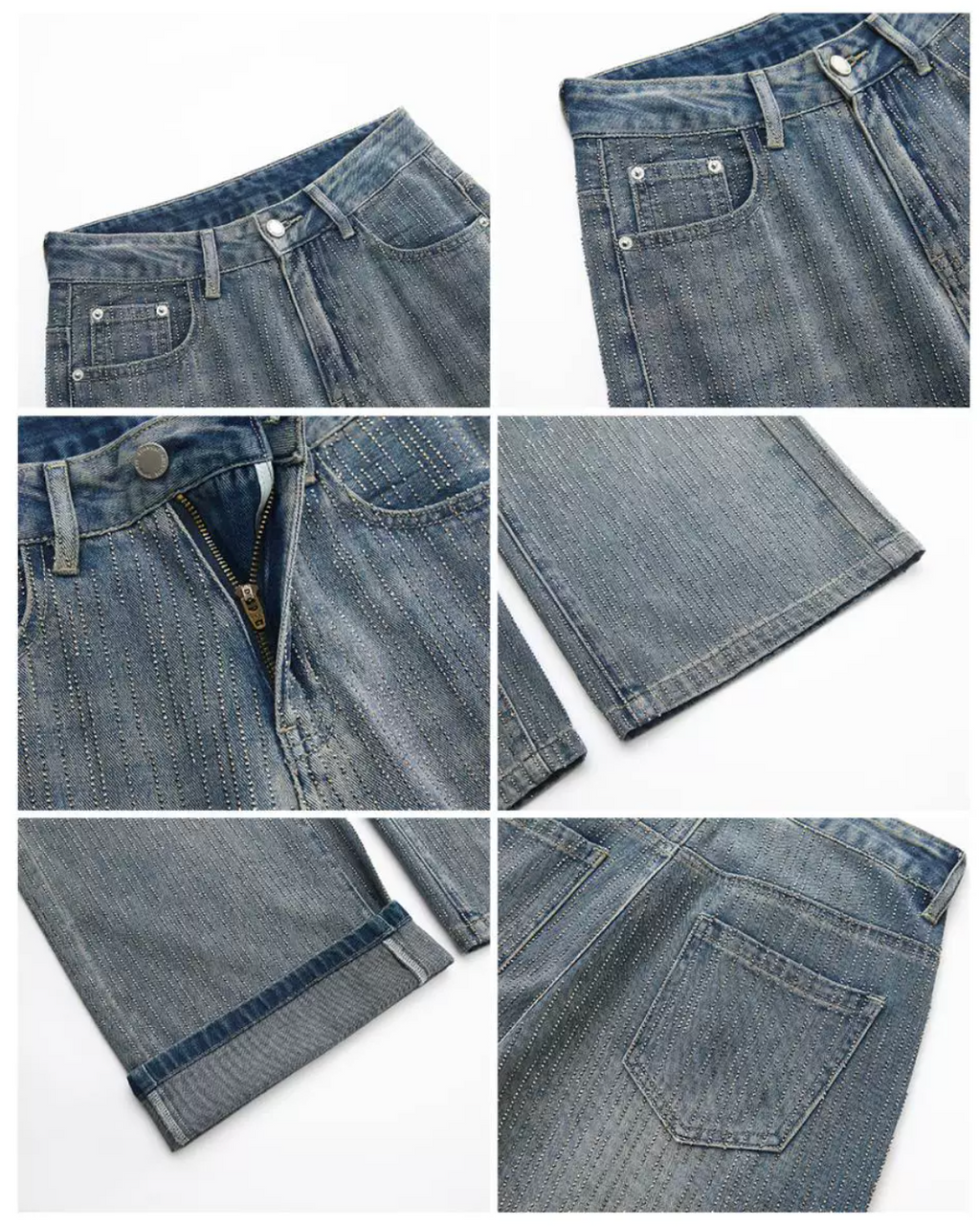 Full Line Stone Washed Denim フル ラインストーン ウォッシュド デニム