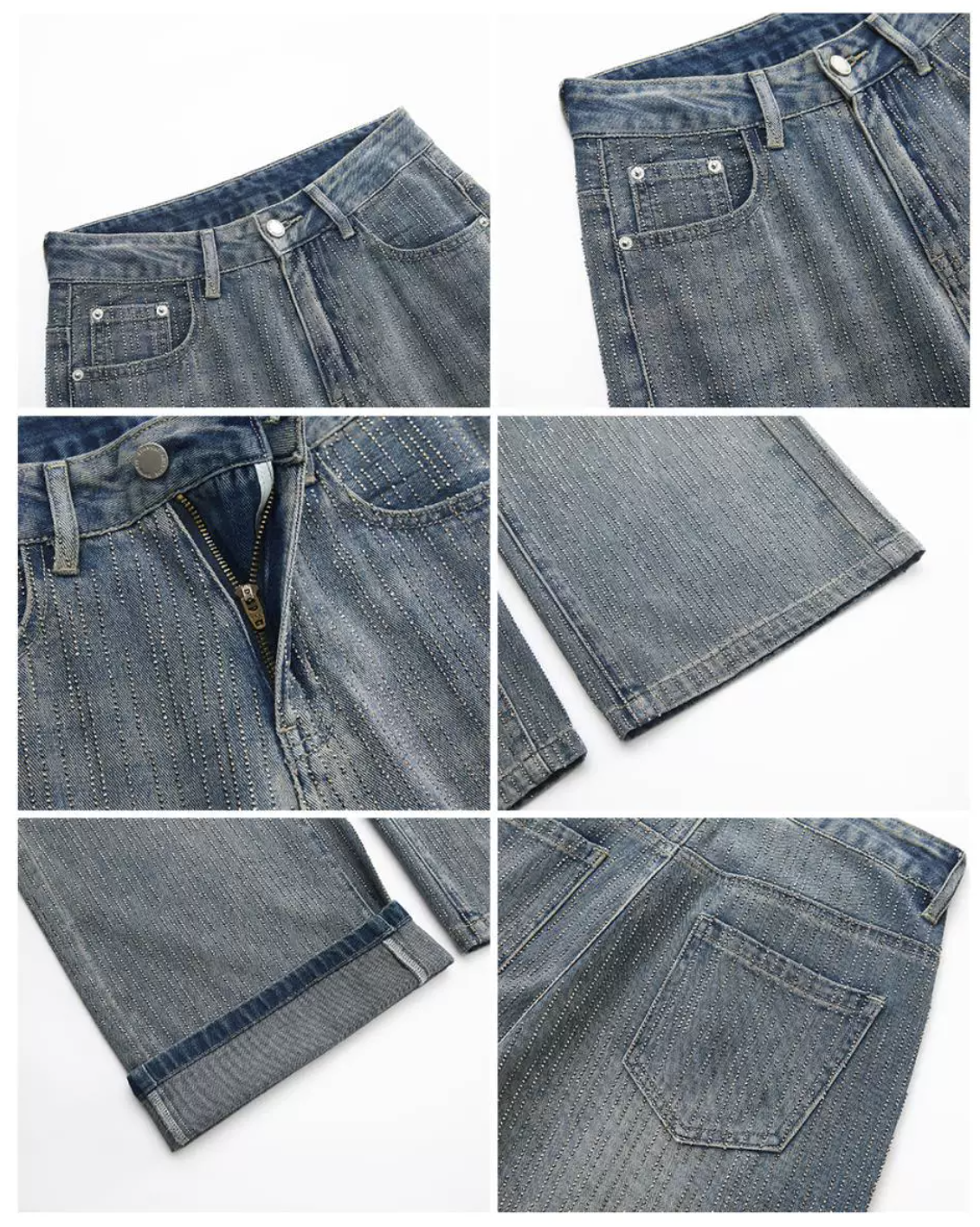 Full Line Stone Washed Denim フル ラインストーン ウォッシュド デニム