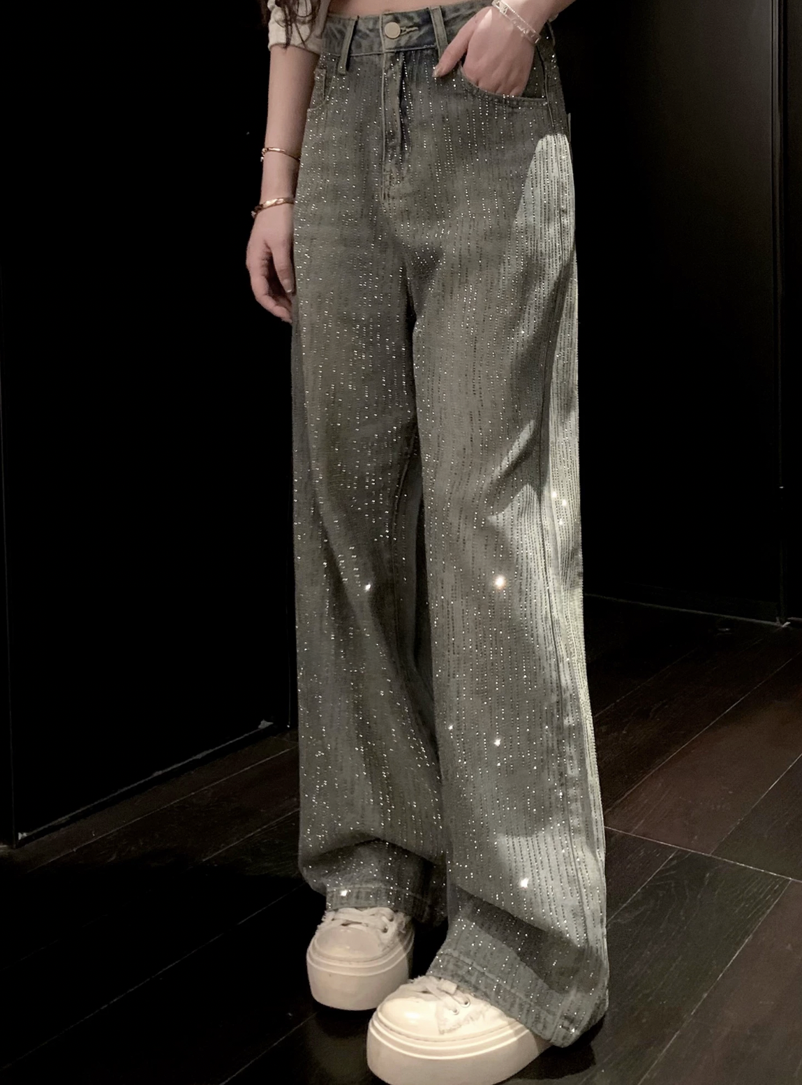Full Line Stone Washed Denim フル ラインストーン ウォッシュド デニム