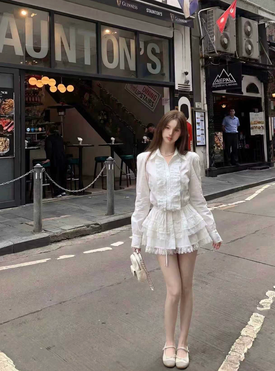 【限定価格】Lace Shirts Drawstring Dress レースシャツ ドローストリング ドレス