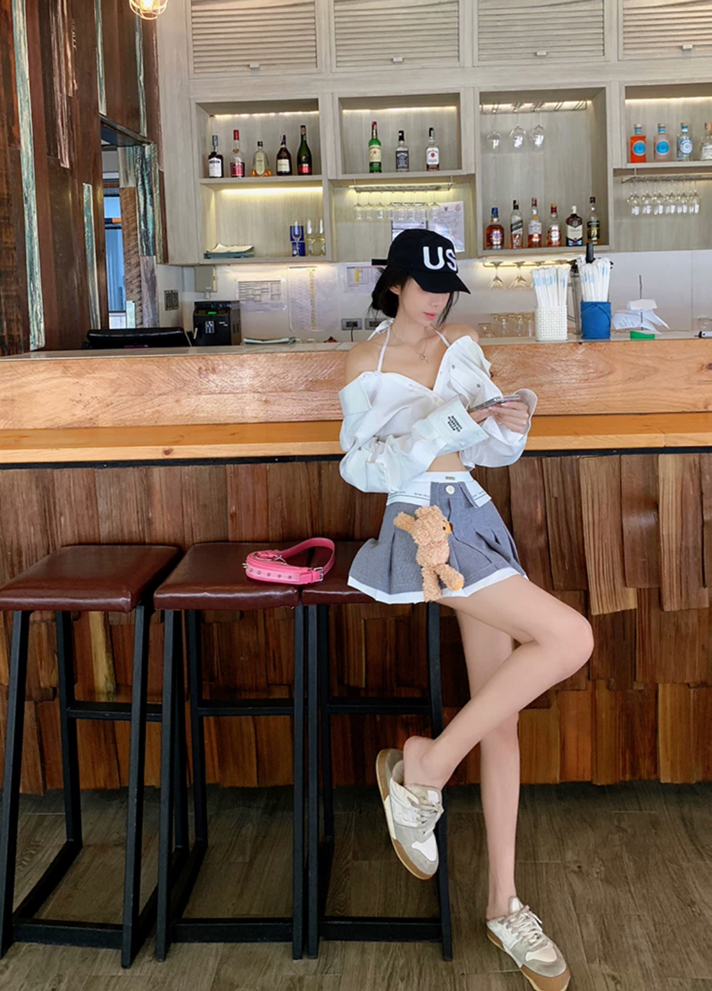 Pleppy short Shirts Plaets Skirt プレッピーショートシャツ プリーツスカート