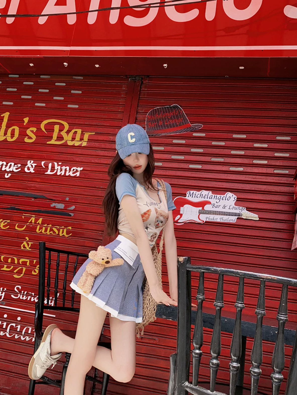 Pleppy short Shirts Plaets Skirt プレッピーショートシャツ プリーツスカート