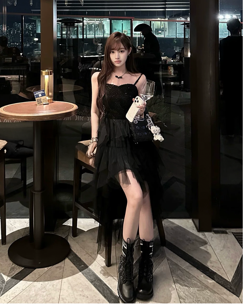 Shine Tweed Tule Dress シャイン ツイード チュール ドレス