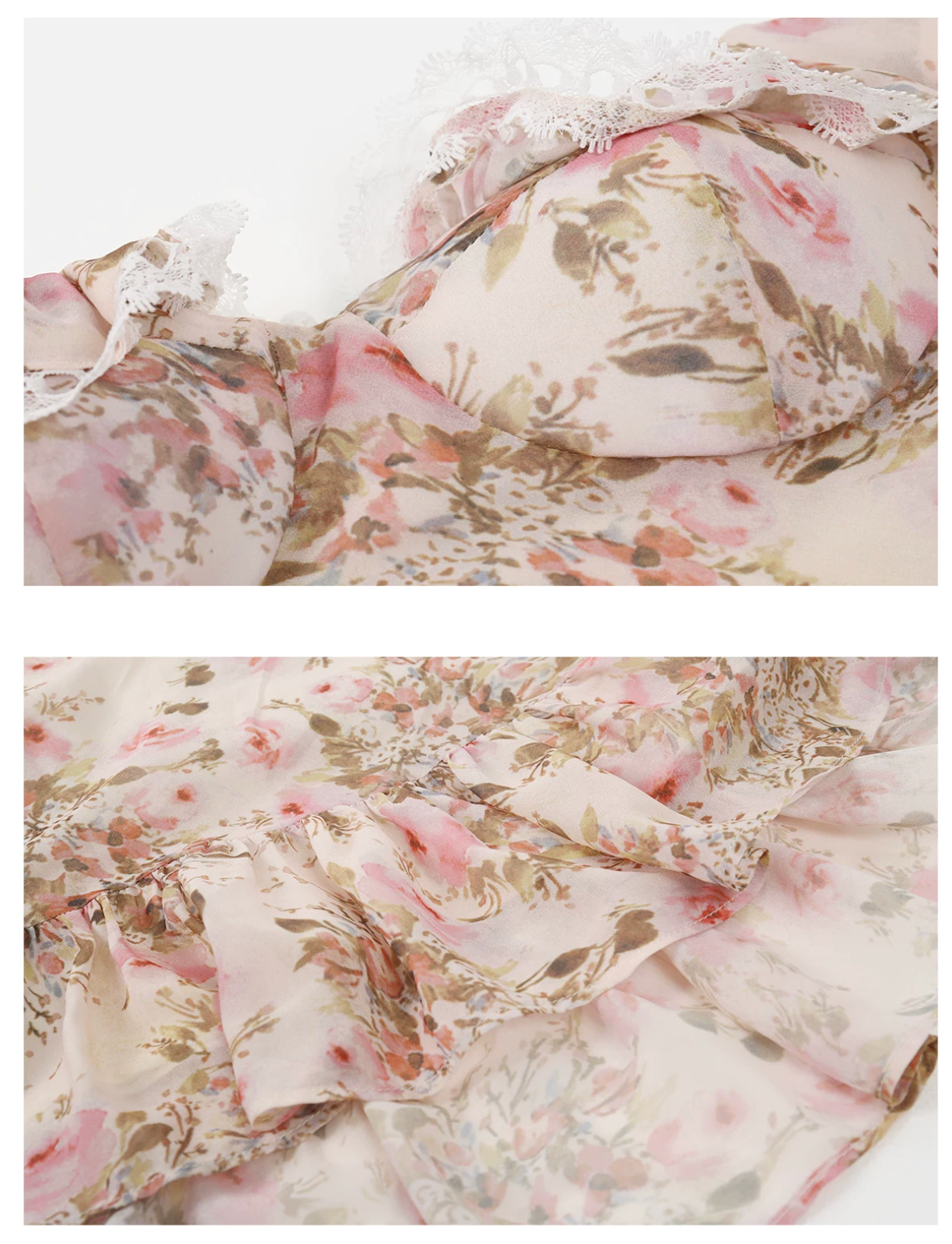 Flower Trim Race Dress Long & Short フラワー トリムレース ドレス ロング＆ショート