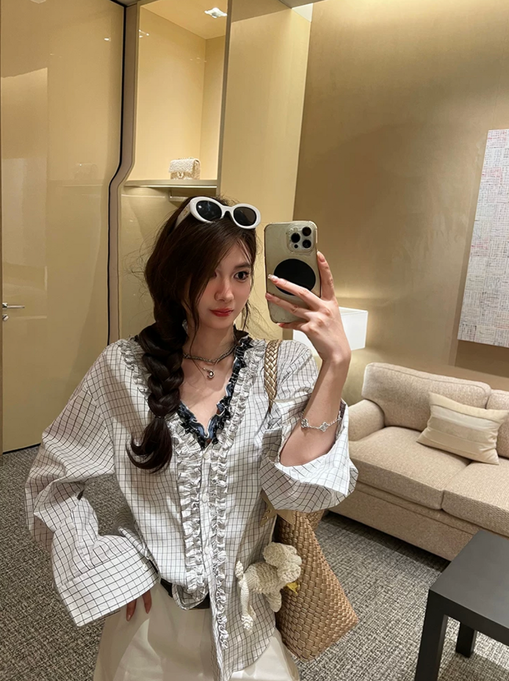 Double Frill Check Shirts ダブルフリルチェックシャツ