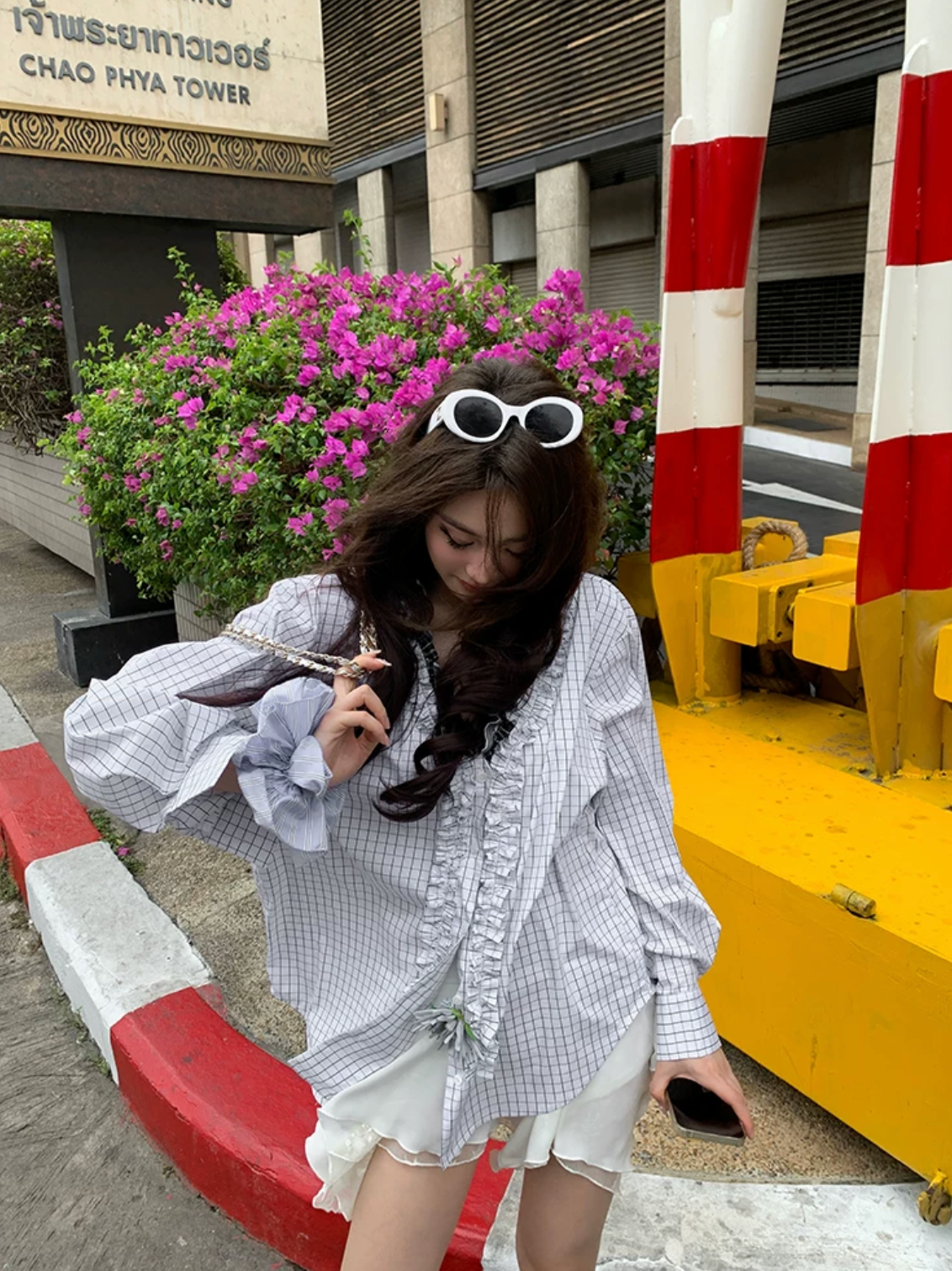 Double Frill Check Shirts ダブルフリルチェックシャツ