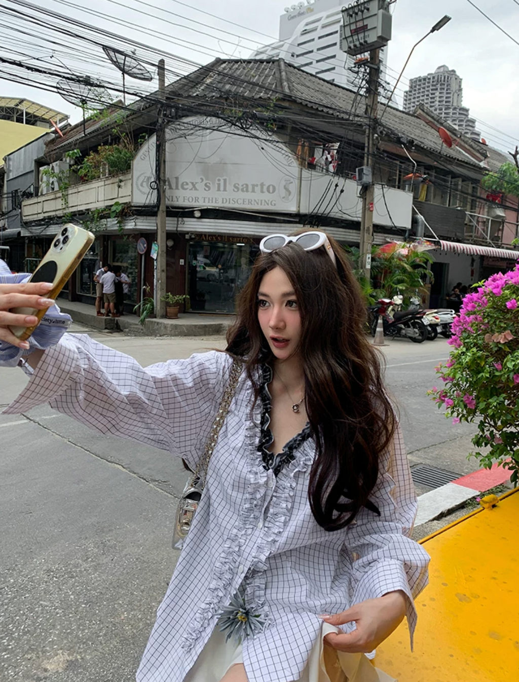 Double Frill Check Shirts ダブルフリルチェックシャツ