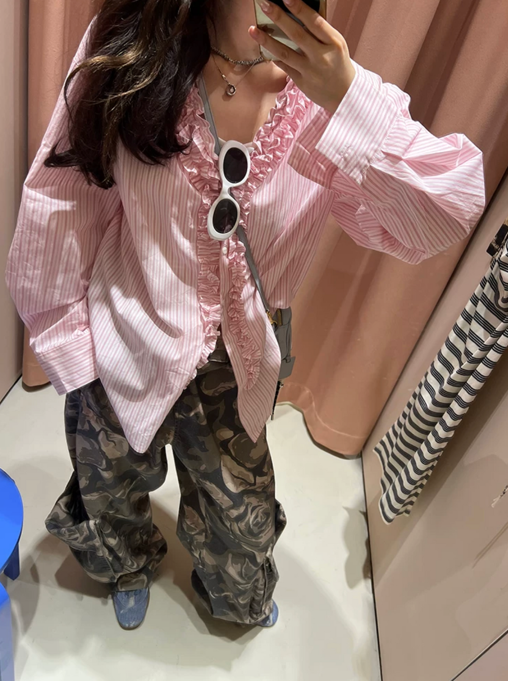 Double Frill Check Shirts ダブルフリルチェックシャツ
