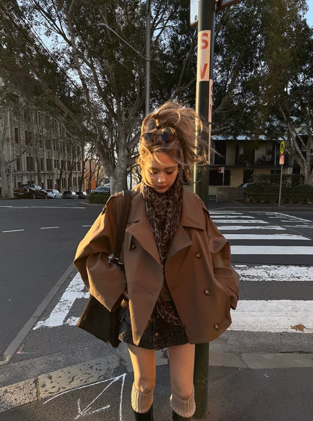 Double-breasted short trench coat  ダブルブレスト ショート トレンチコート