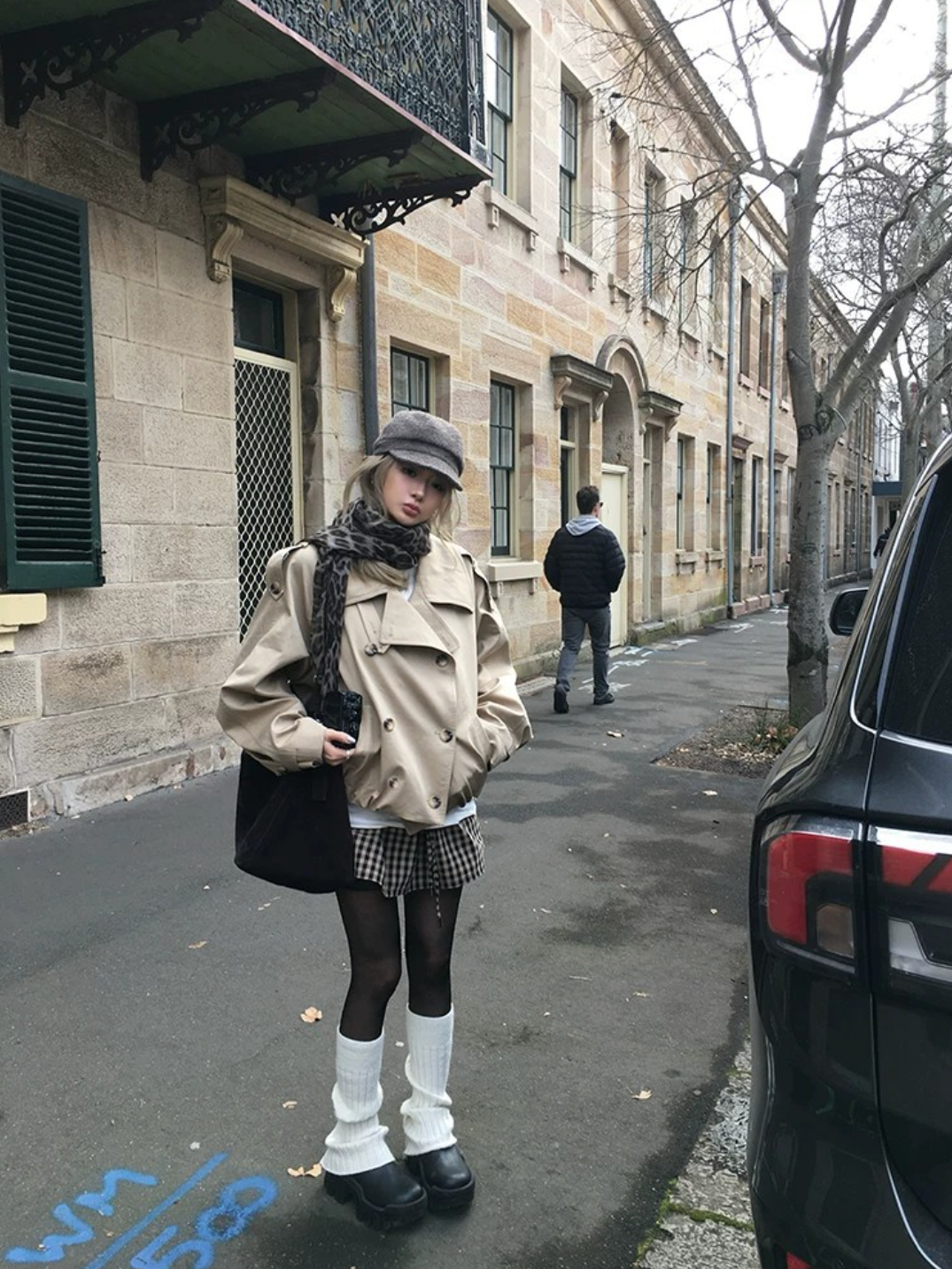 Double-breasted short trench coat  ダブルブレスト ショート トレンチコート