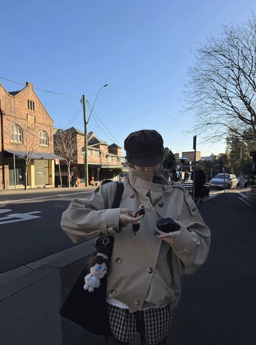 Double-breasted short trench coat  ダブルブレスト ショート トレンチコート