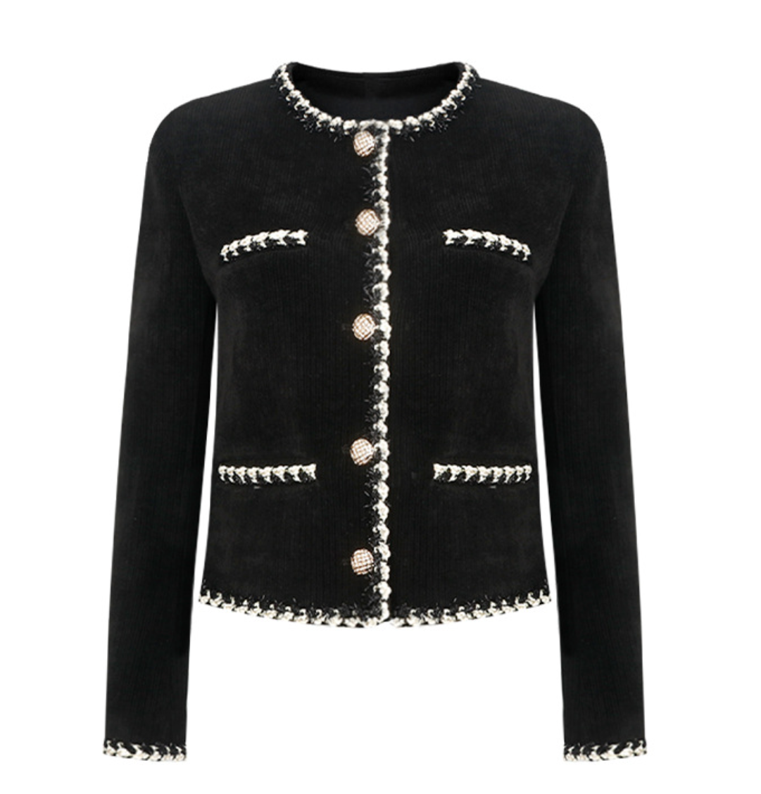 Beads embroidered corduroy trimming jacket ビーズ刺繍コーデュロイトリミングジャケット