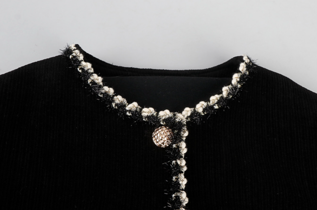 Beads embroidered corduroy trimming jacket ビーズ刺繍コーデュロイトリミングジャケット
