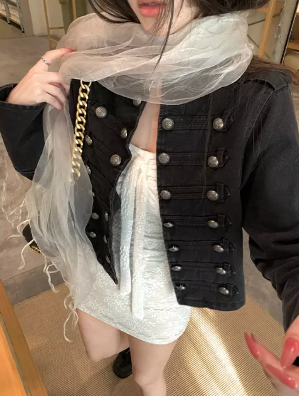 Denim bottan jacket デニムボタンジャケット