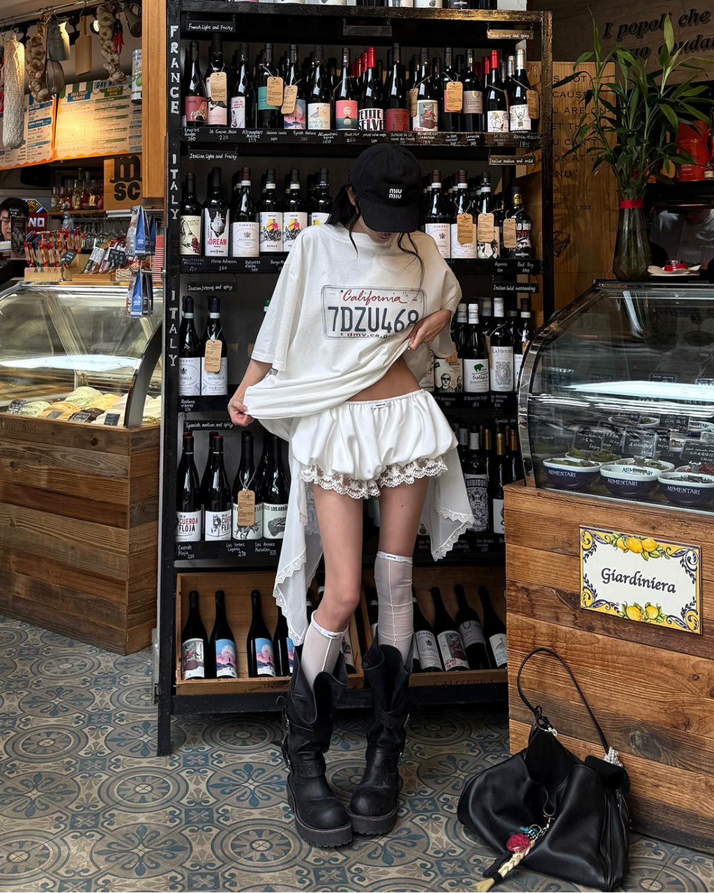 Over size shirts&Layered lace shorts set オーバーサイズシャツ&レイヤードレースショーツセット