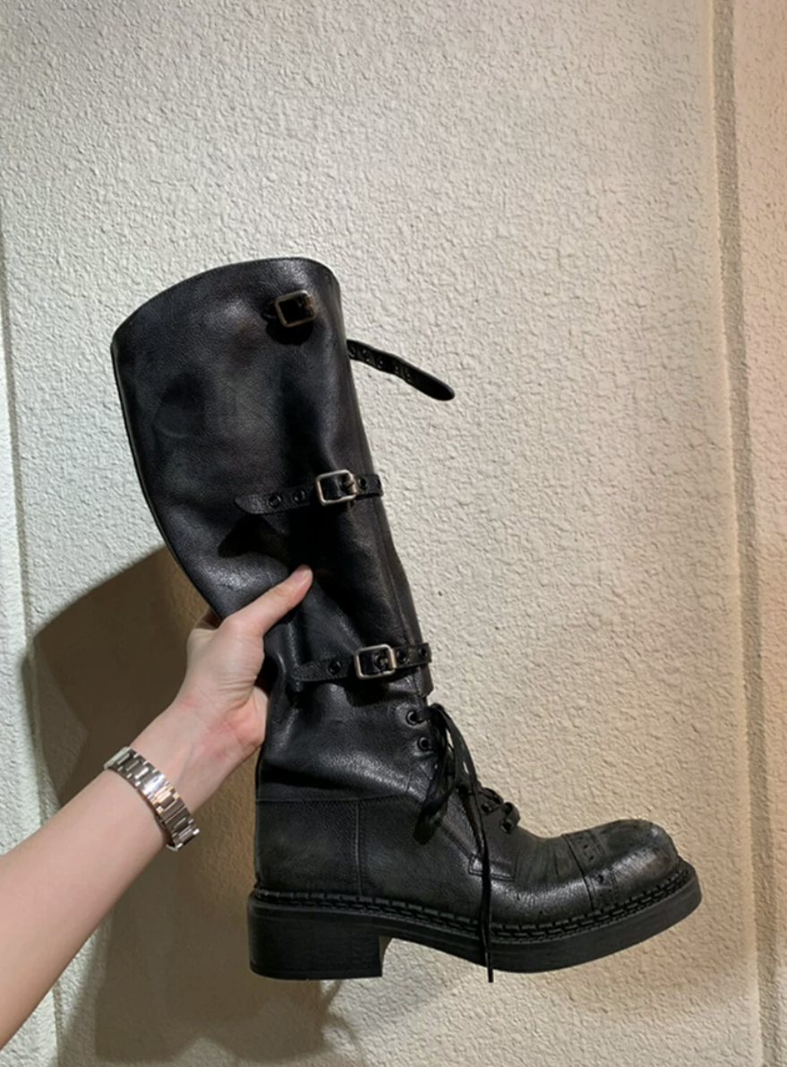 Lace-up platform marten boots レースアッププラットフォームマーティンブーツ