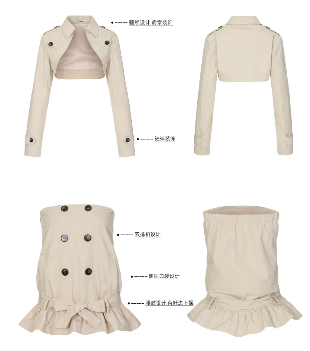 bolero bare top two piece set ボレロベアトップツーピースセット