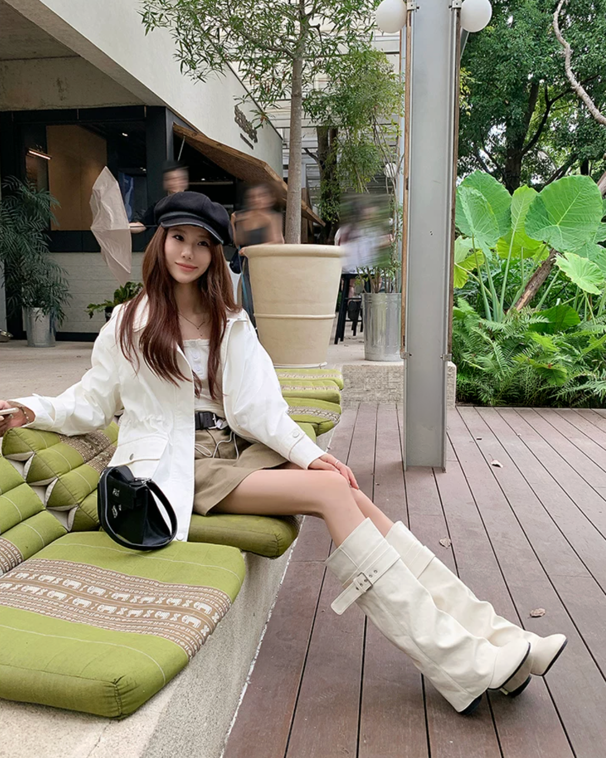 Belted buckle knee-high boots ベルトバックルニーハイブーツ