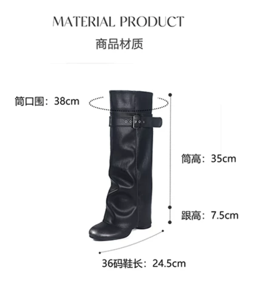 Belted buckle knee-high boots ベルトバックルニーハイブーツ
