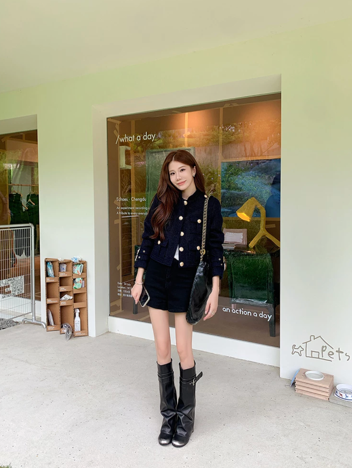 Belted buckle knee-high boots ベルトバックルニーハイブーツ