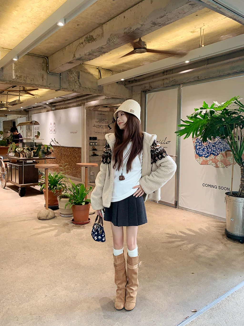 Belted buckle knee-high boots ベルトバックルニーハイブーツ