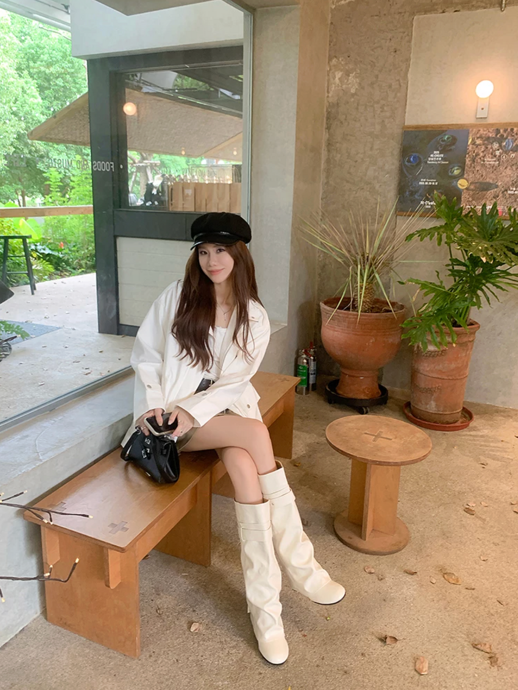 Belted buckle knee-high boots ベルトバックルニーハイブーツ