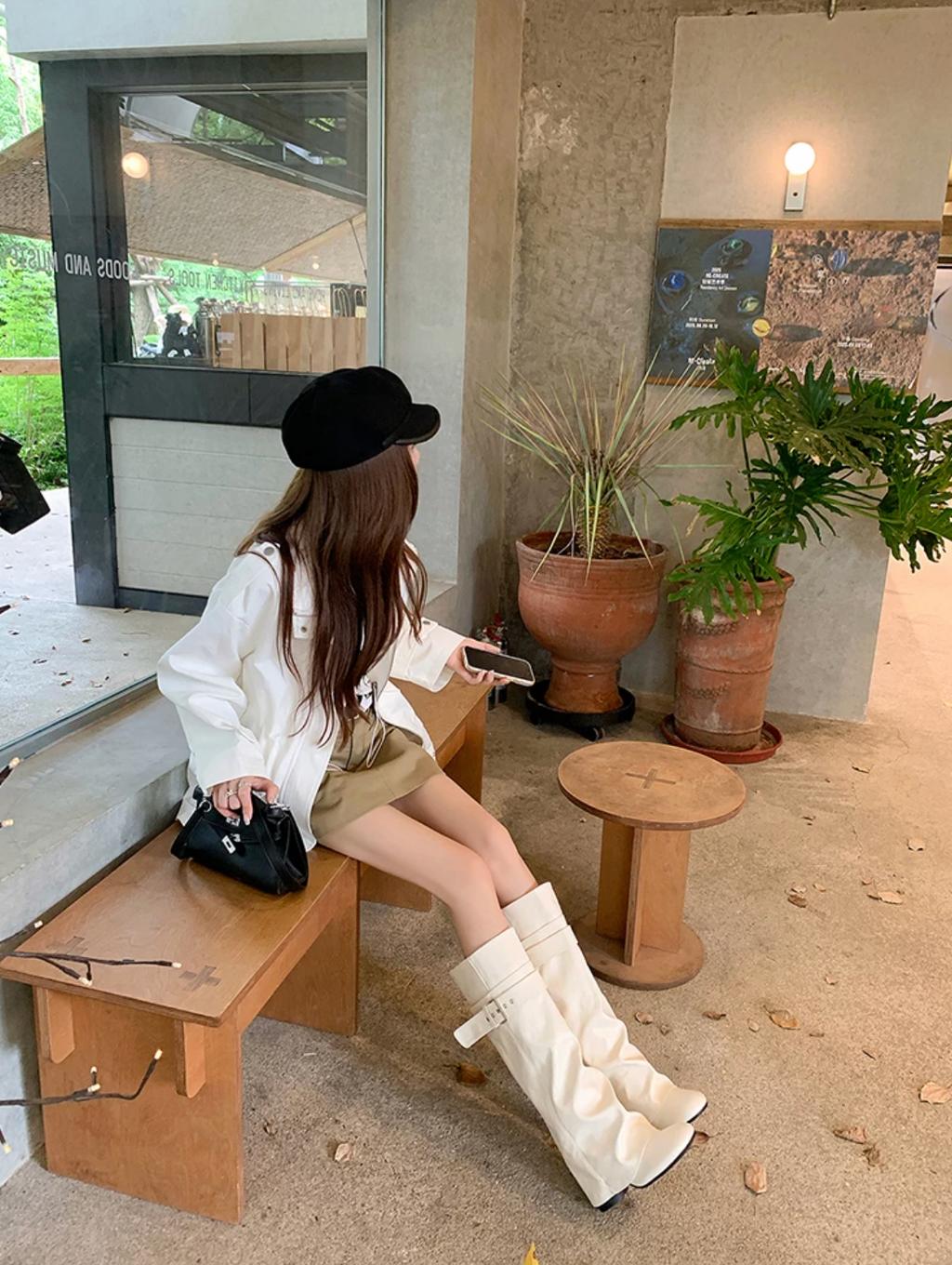 Belted buckle knee-high boots ベルトバックルニーハイブーツ