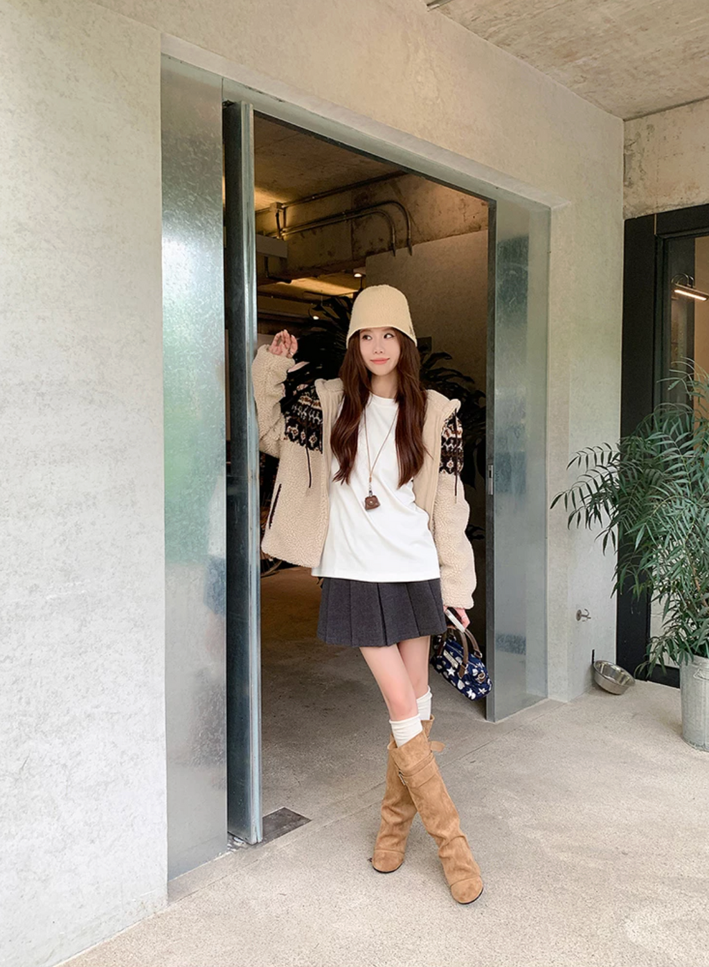 Belted buckle knee-high boots ベルトバックルニーハイブーツ