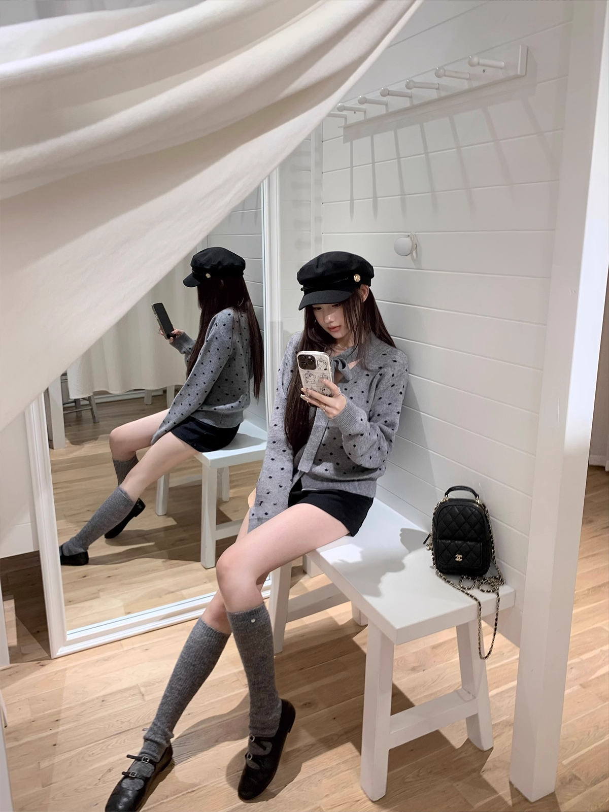 dot knit ドット柄ニット