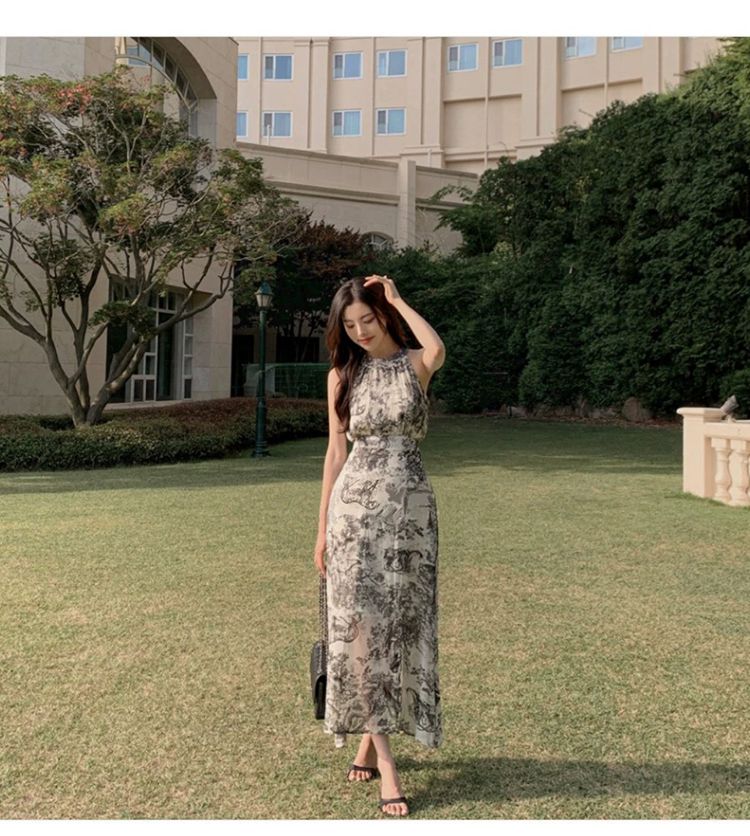 Halter Neck Pattern Dress ホルターネック パターンドレス