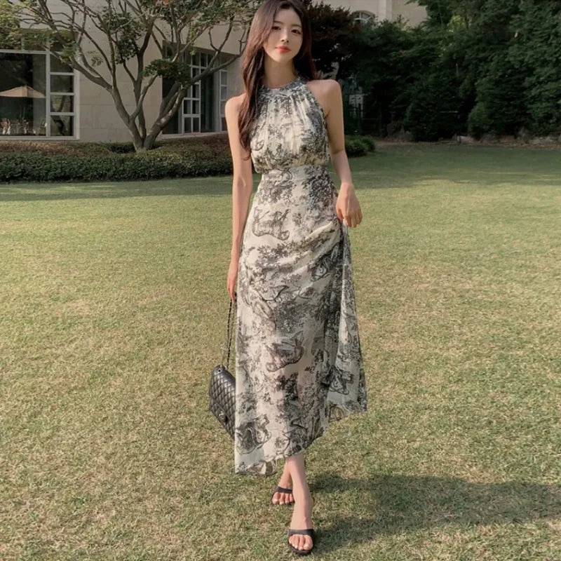 Halter Neck Pattern Dress ホルターネック パターンドレス