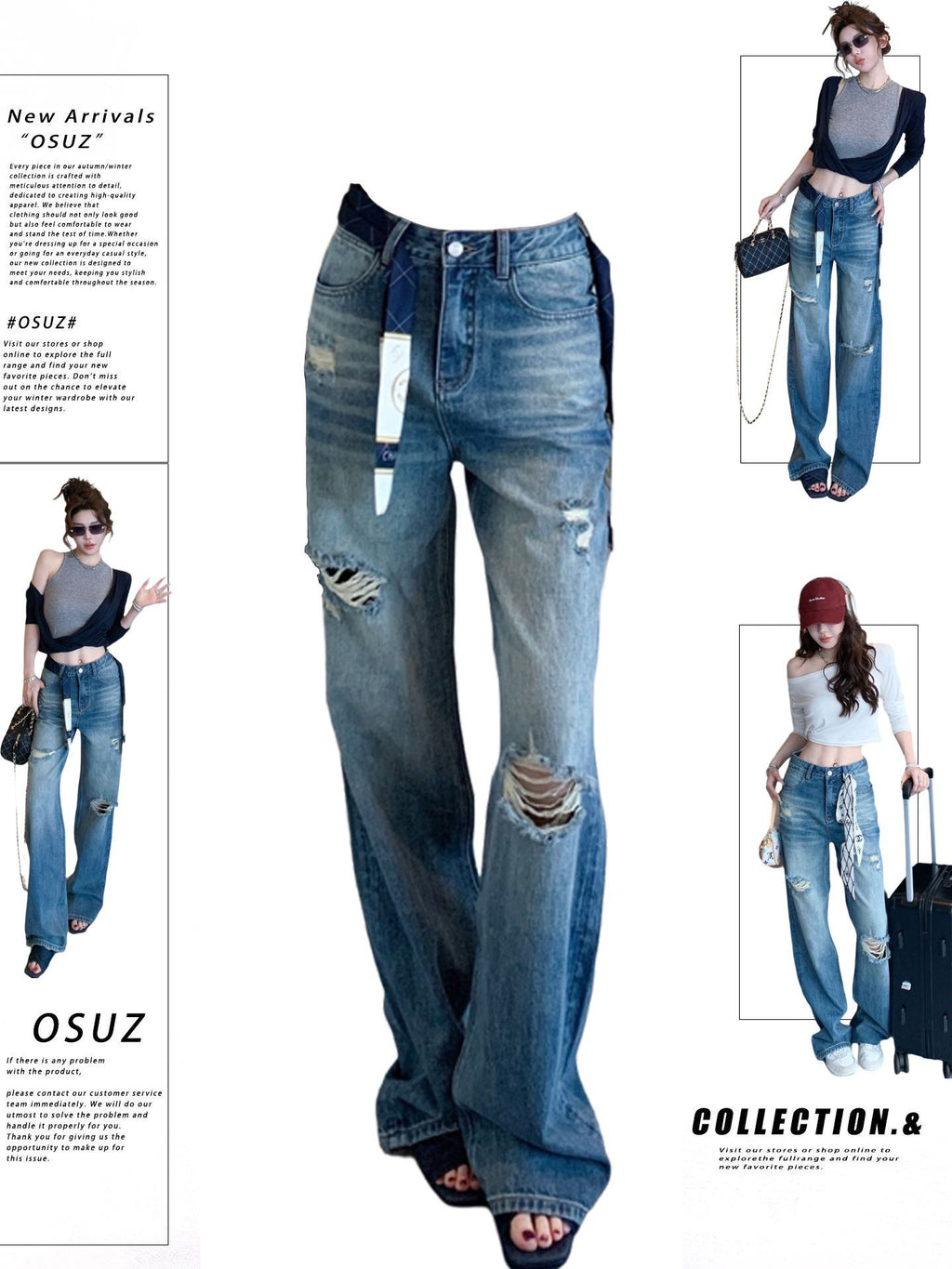 Damage Slim Straight Denim ダメージ スリム ストレート デニム